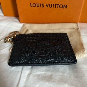 Louis Vuitton LV Charms Card Holder Monogram Empreinte Leather Navy Blue